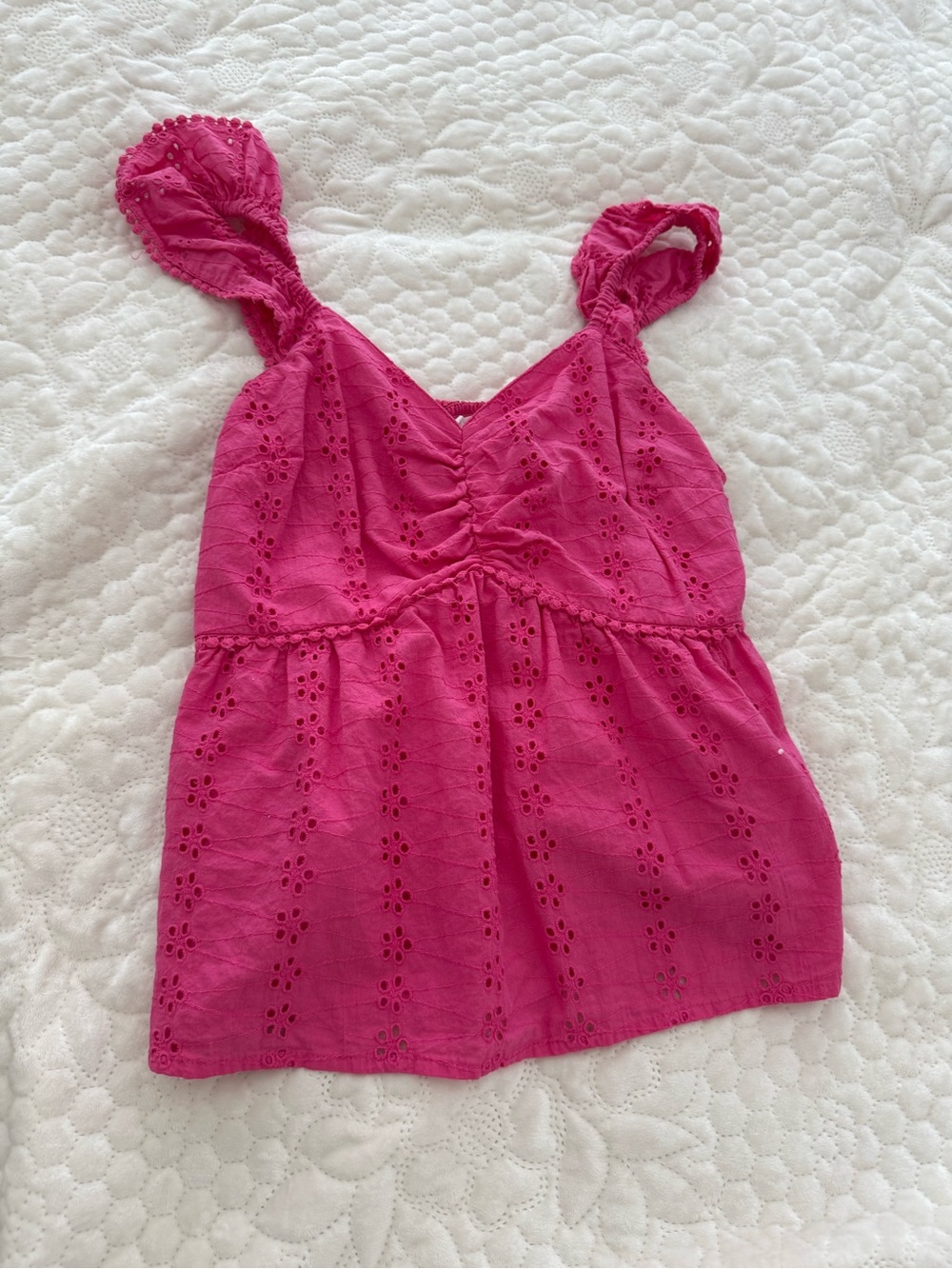 Jessica Simpson Hot Pink Eyelet Tank Top